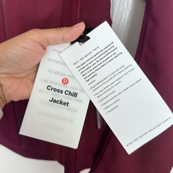 Lululemon Cross Chill Hooded Red Zip Up Waterproof Jacket - Picture 8 of 10
